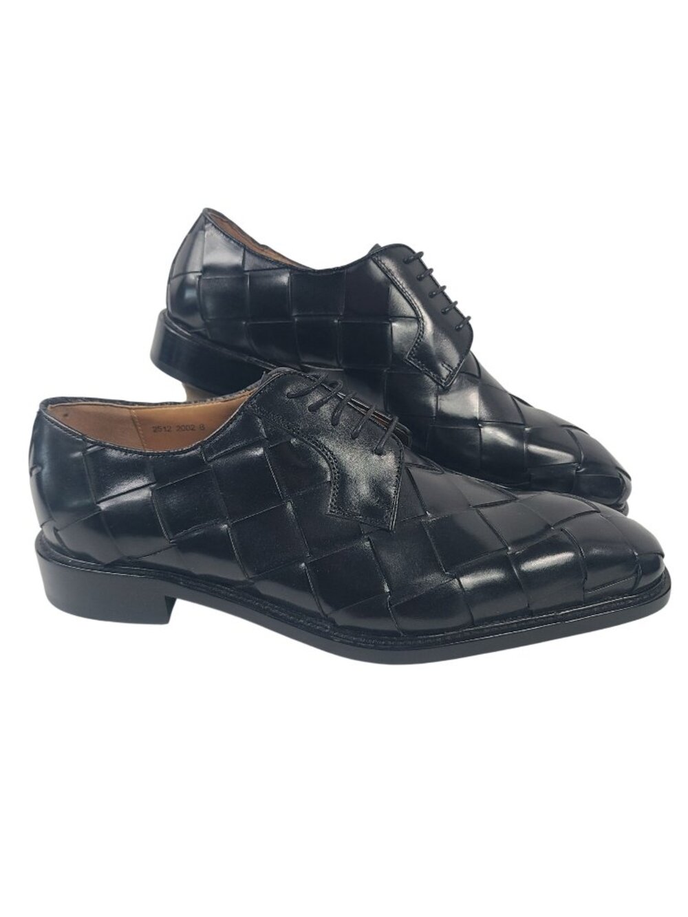 NEW Ugo Vasare Woven Black Leather Oxford Shoes Men's Size 8 Made In Italy